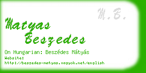 matyas beszedes business card